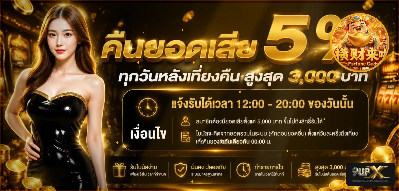แบนเนอร์สิทธิประโยชน์ 9UP โทนดำส้ม